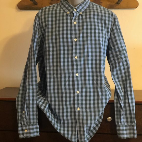 J.Crew Woven Green & Blue Checkered Tailored Fit S - Picture 3 of 3